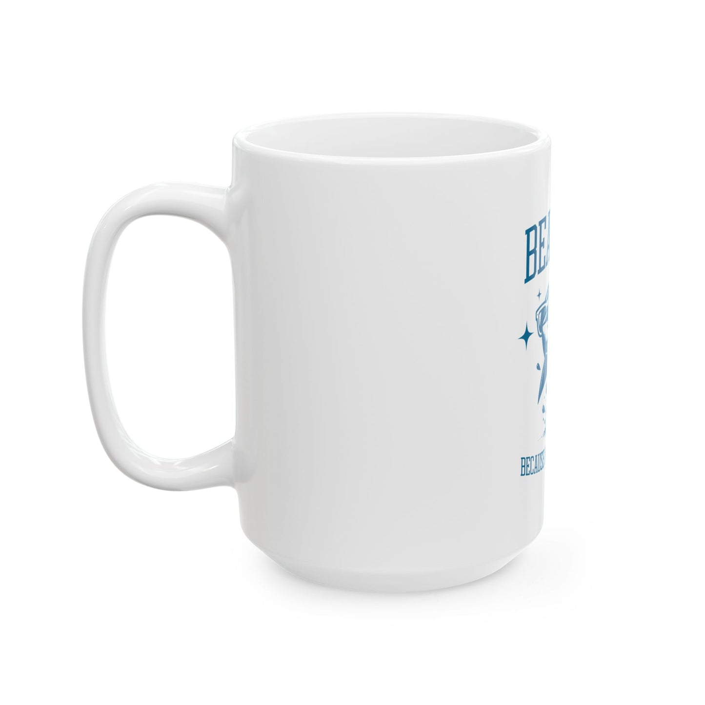 Beaching Because Murder is Wrong Ceramic Coffee Mug  | Funny Shark Beach Gift