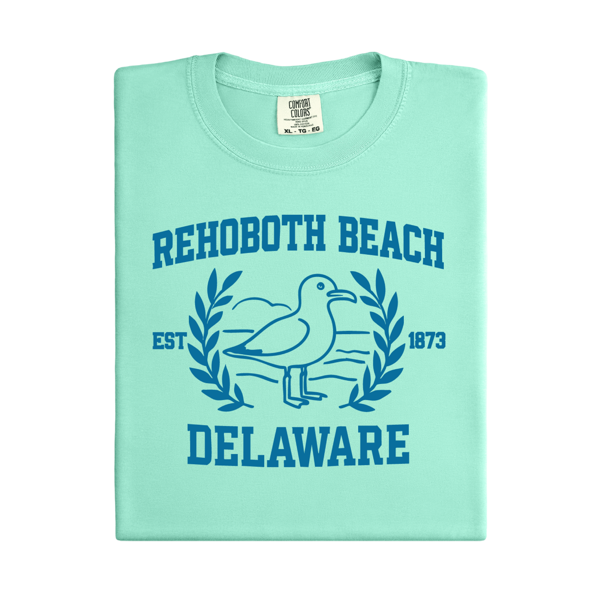Island Reef t-shirt with 'Rehoboth Beach, Delaware' design on a white background