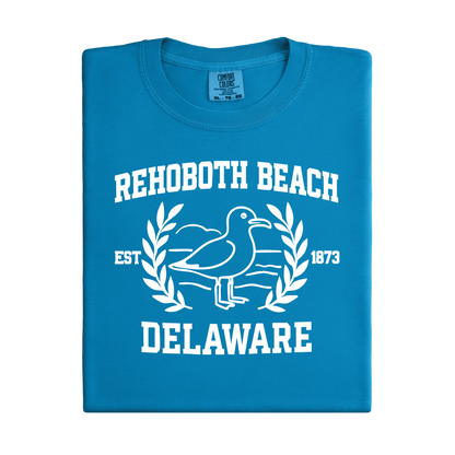 Royal Caribe t-shirt with white text and seagull design on a white background