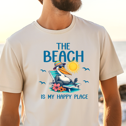 The Beach Is My Happy Place Pelican Beach Graphic T-Shirt