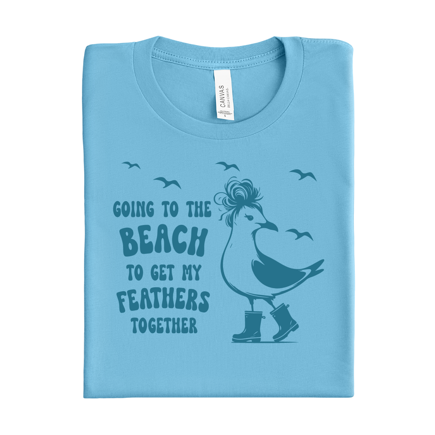 Going to the Beach Shirt Get My Feathers Together Tee Funny Seagull T-Shirt