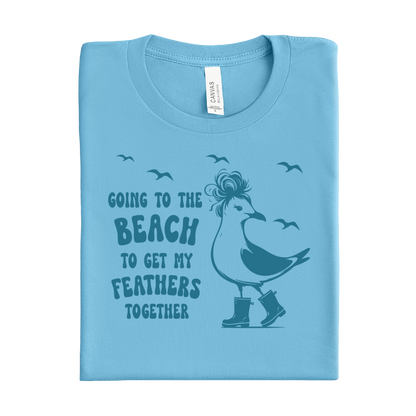 Going to the Beach Shirt Get My Feathers Together Tee Funny Seagull T-Shirt