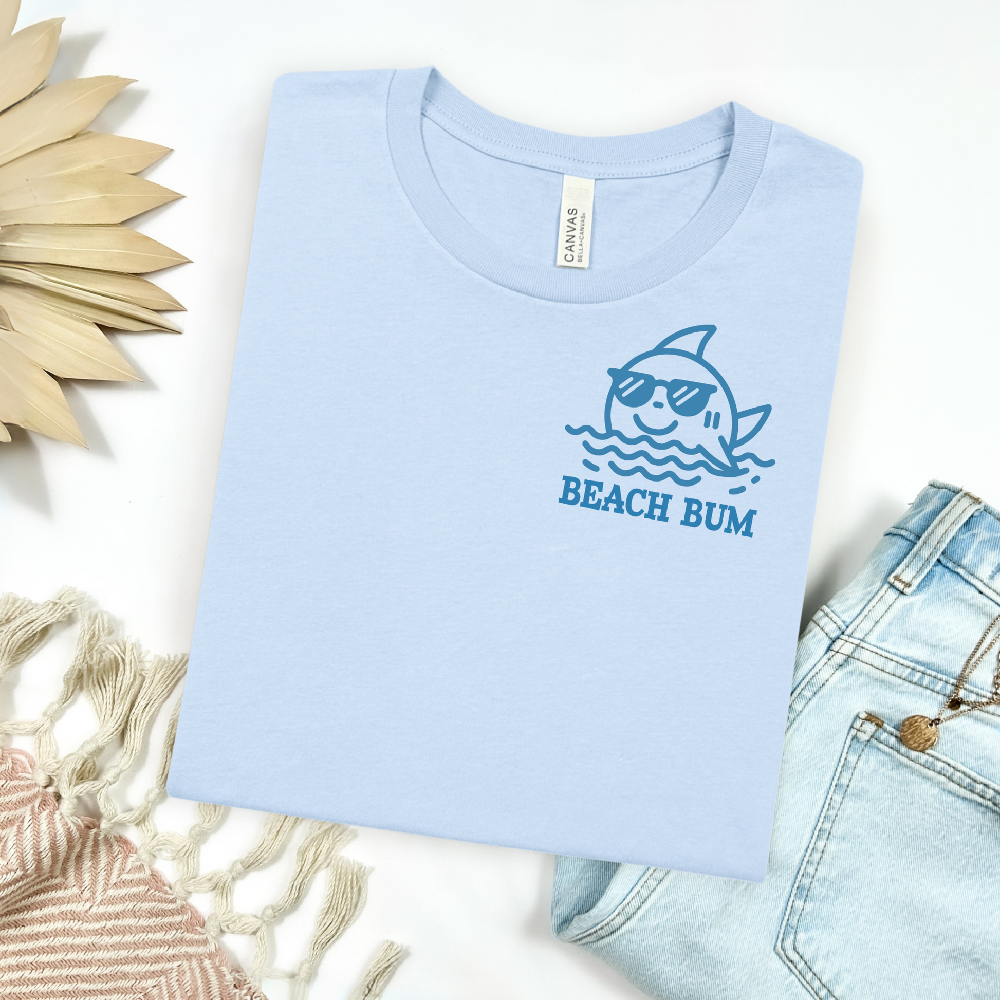 Beach Bum T Shirt | Minimalist Dolphin Graphic | Cute Summer