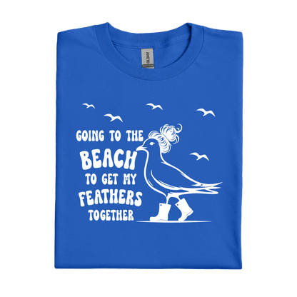 Royal Blue t-shirt with a white graphic and text on a white background