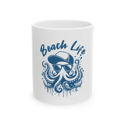 Copy of Beach Life Ceramic Mug - Fun Octopus Design, Perfect for Ocean Lovers