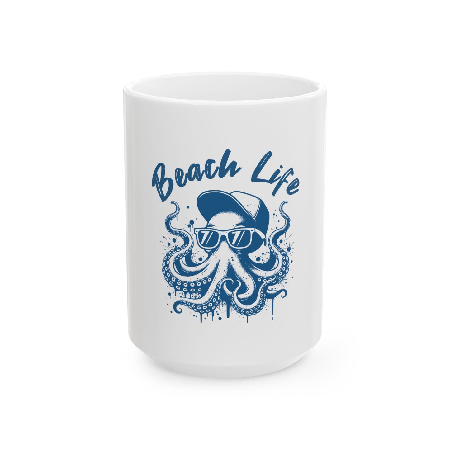 Beach Life Ceramic Mug - Fun Octopus Design for Summer Vibes